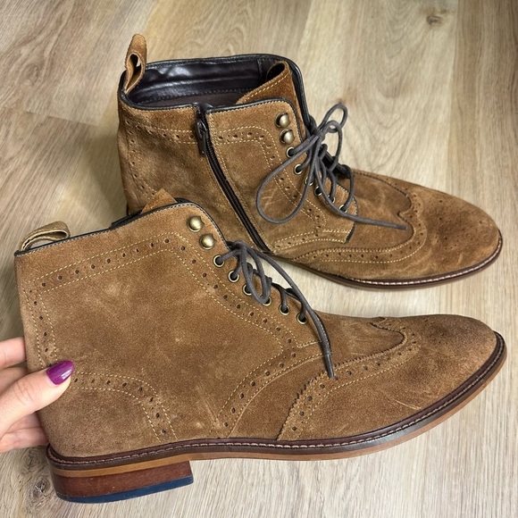 Steve Madden P-Soren Brown Suede Lace Up Boots size 13 - Picture 1 of 10